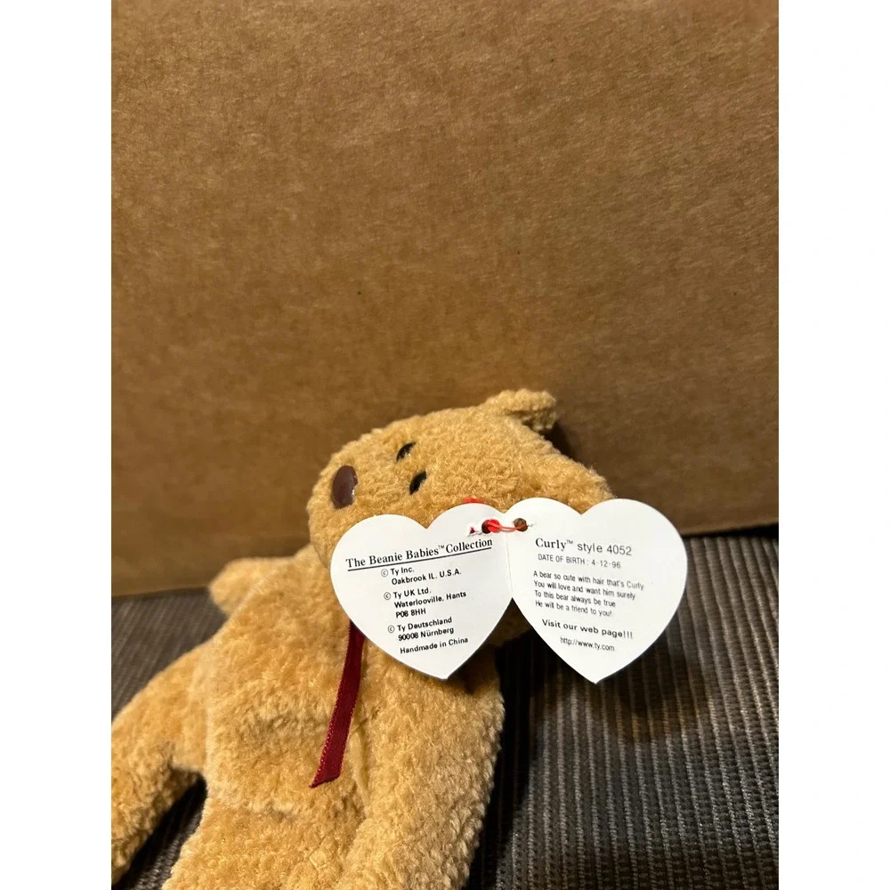 Ty Beanie Babies Curly‎ Bear Brown Plush Stuffed Animal Style 4052 1996 Vintage
